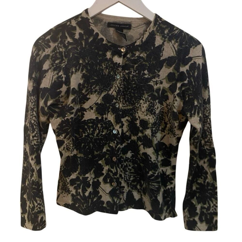 Jillian Jones cardigan, leopard wool rabbit, hair, and Gora blend tan black butt